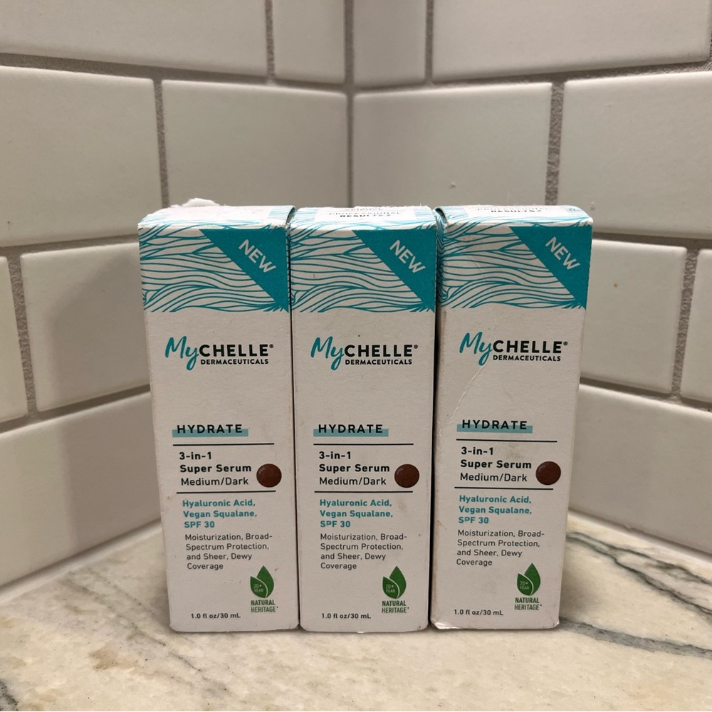NEW MyChelle 3-in-1 Super Serum, Tinted Moisturizer (3 bottles)
